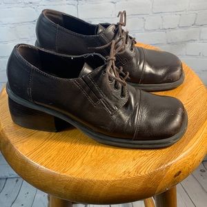 Cloud 9 Dark Brown Leather Lace Up Loafers - Size 7